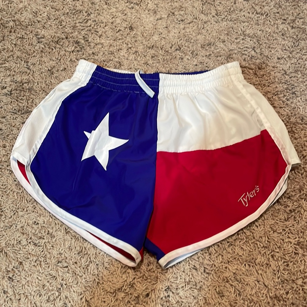 Texas Flag Tyler’s racquet and jog shorts size S